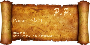 Pamer Pál névjegykártya
